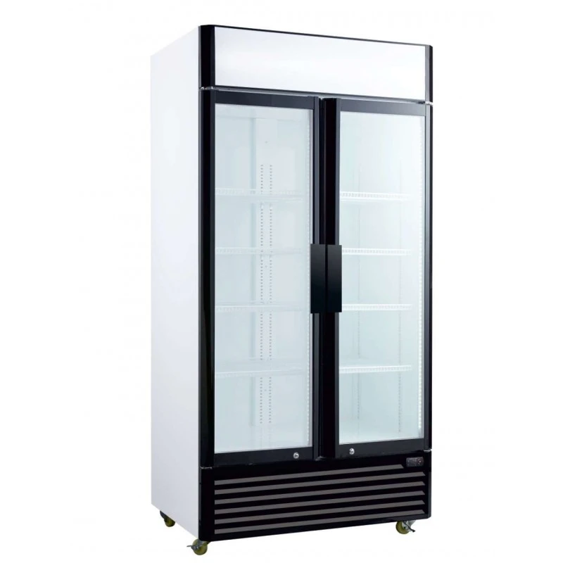 mobiliario-contract-armario expositor refrigerado 800 litros 2 puertas batientes de vidrio de 1000x730x2030h mm pekin csd800